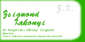 zsigmond kakonyi business card